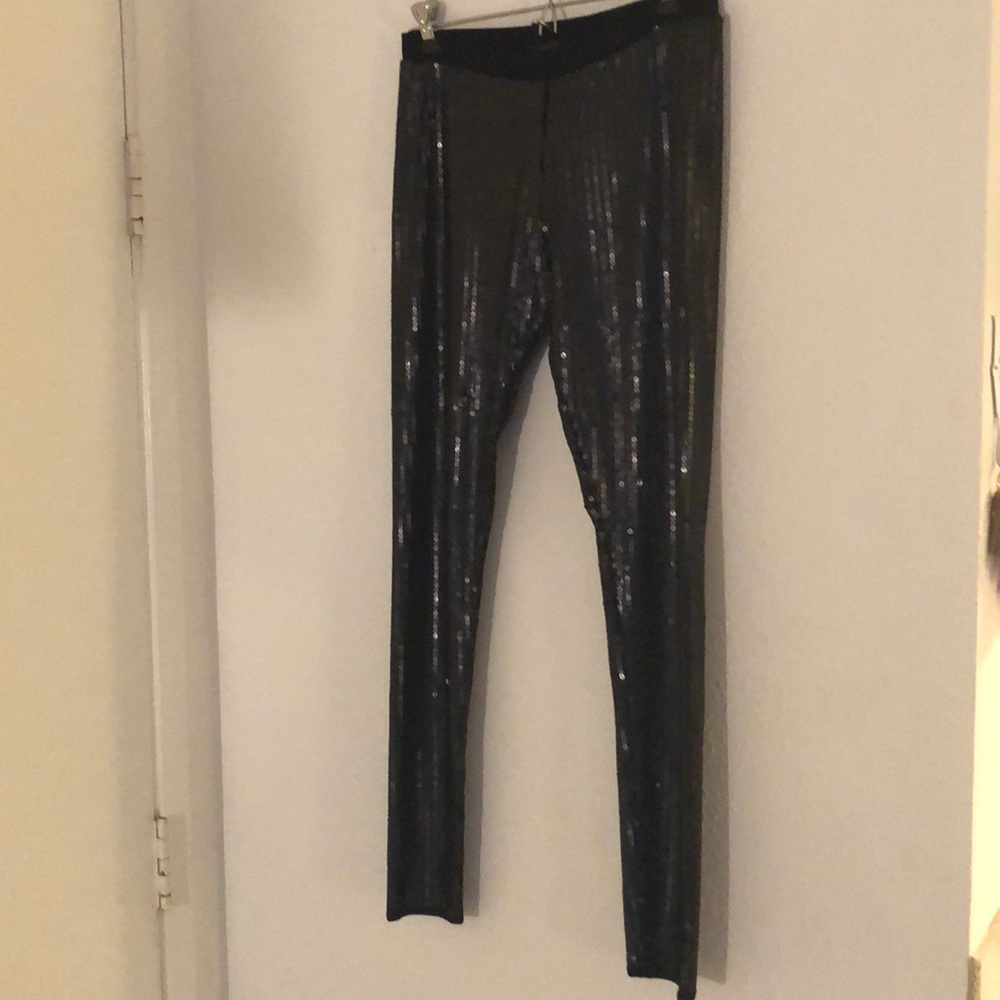 Mango Black Sequin Leggings